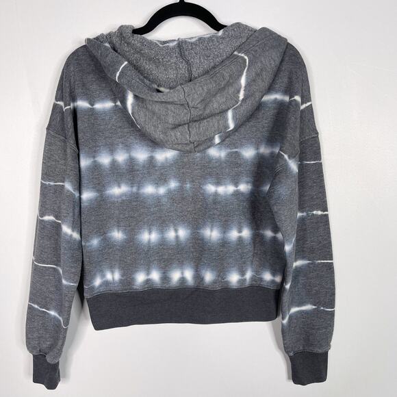 Free People Movement XS Blue Tie Dye Believer Sweatshirt Hoodie Cropped Lace Up - Picture 2 of 10